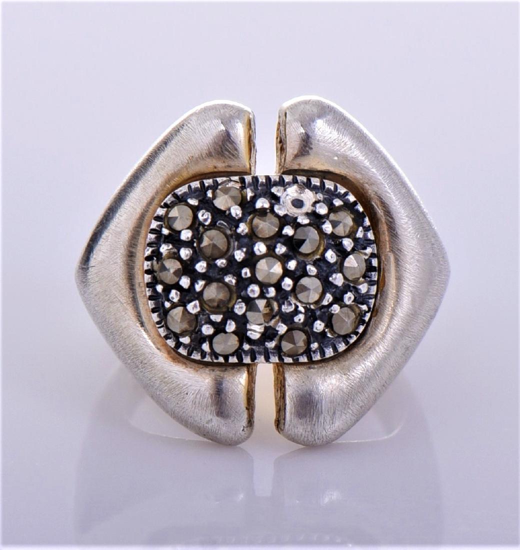 Art Deco Sterling Silver Marcasite Ring. (1 of 6)