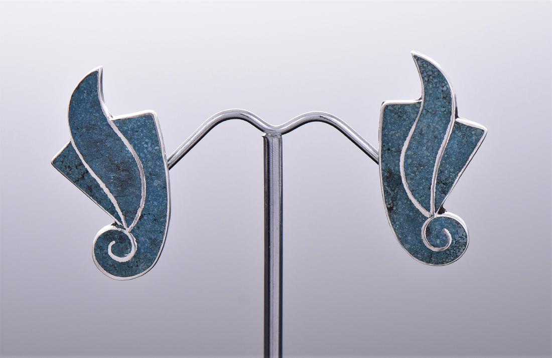 MB, Taxco Sterling Silver Crushed Turquoise (1 of 4)