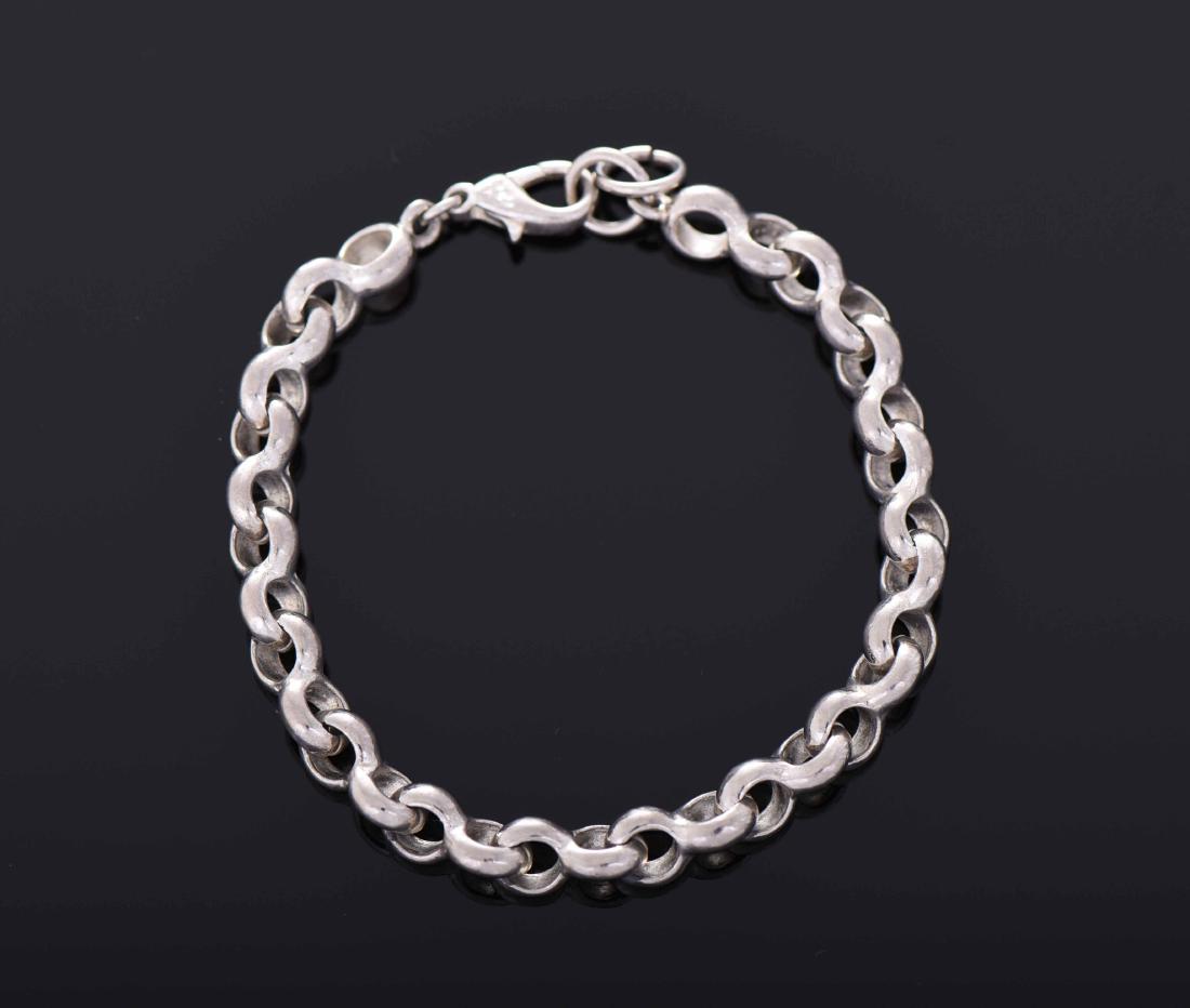 Chunky Sterling Silver Link Clasp Bracelet. (1 of 3)