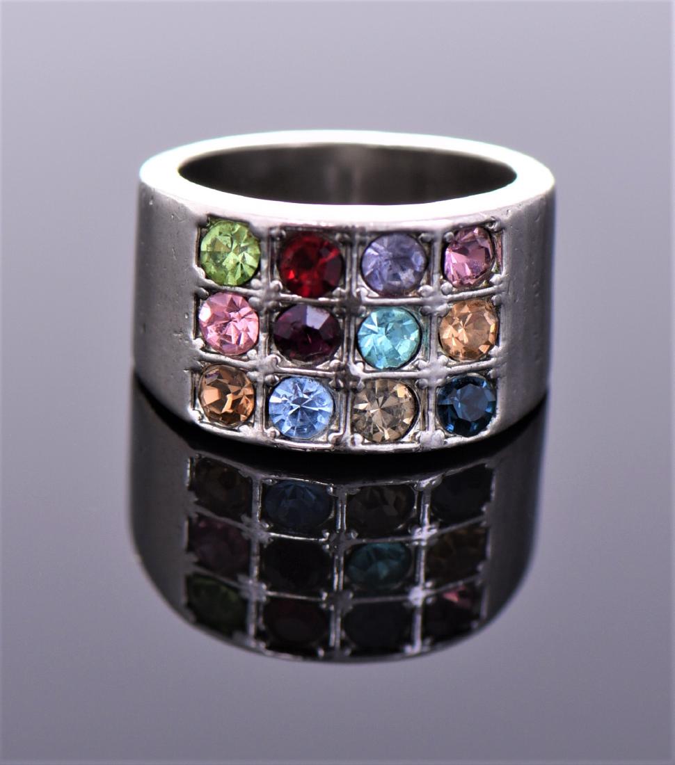 Vintage Multi Color Stone Sterling Silver Ring (1 of 5)