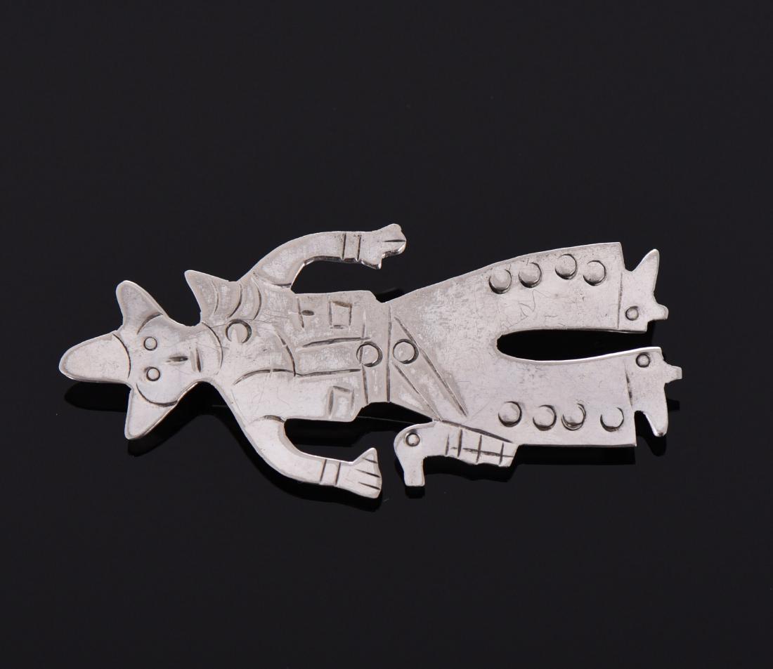 Cowboy Sterling Silver Brooch Pin, Mexico. (1 of 3)