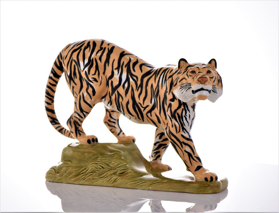 Mid Century Modern Ceramic Tiger Sculpture, (1 of 7)