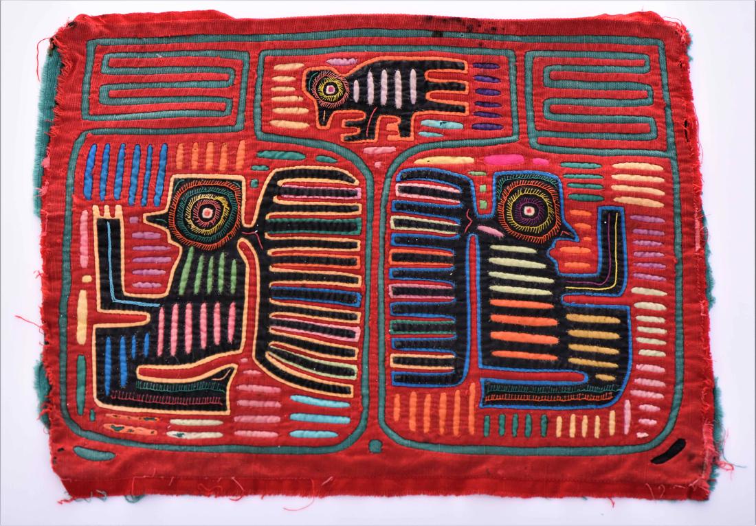 Vintage "Two Birds", brilliant colored hand (1 of 2)