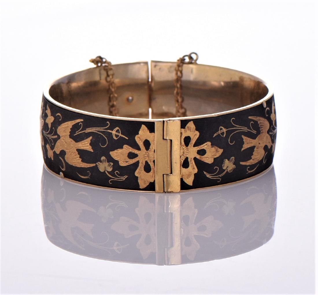 Vintage Damascene Bracelet With Birds Flowers (1 of 5)