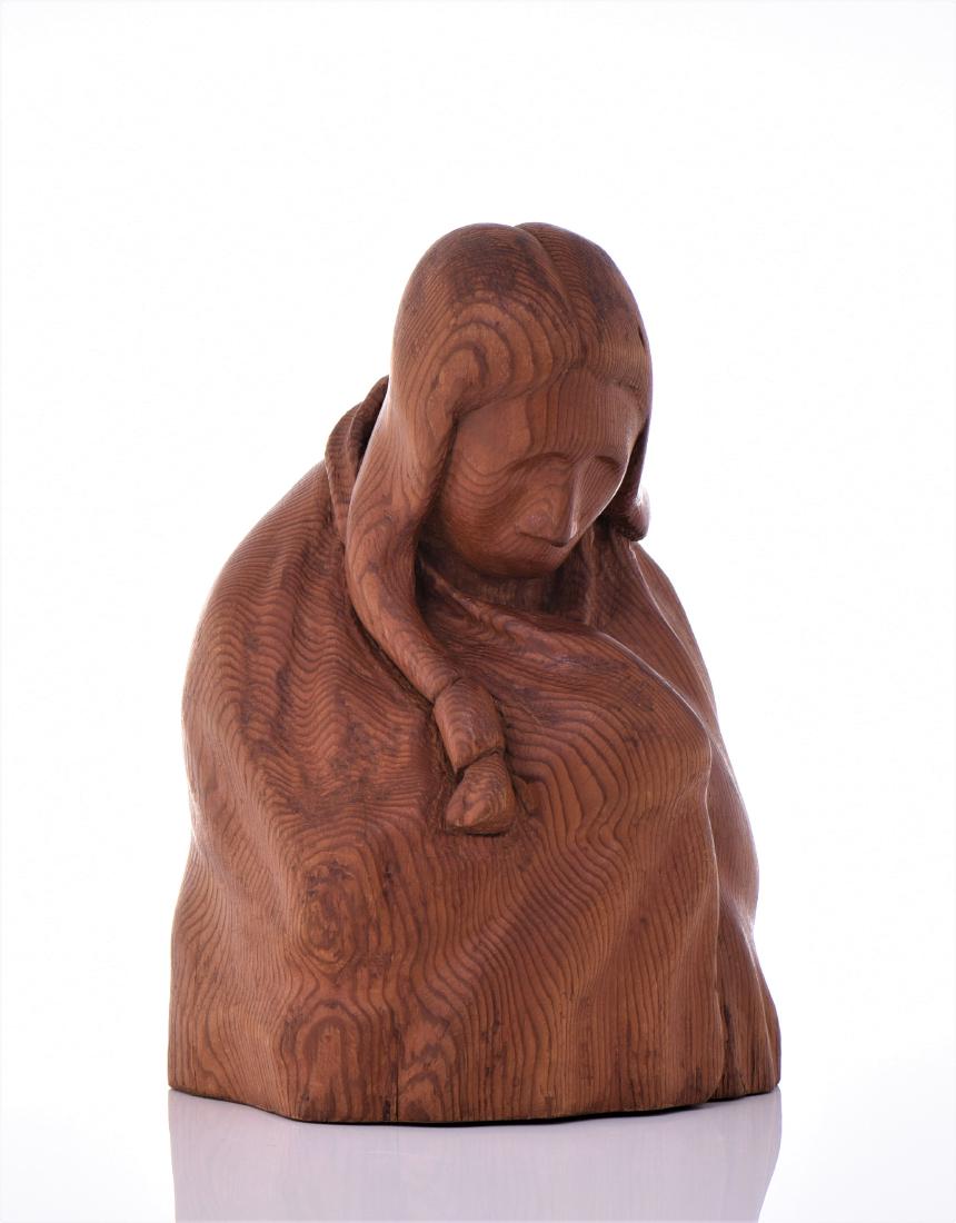 Vintage Solid Wood Native American Sculpture (1 of 5)