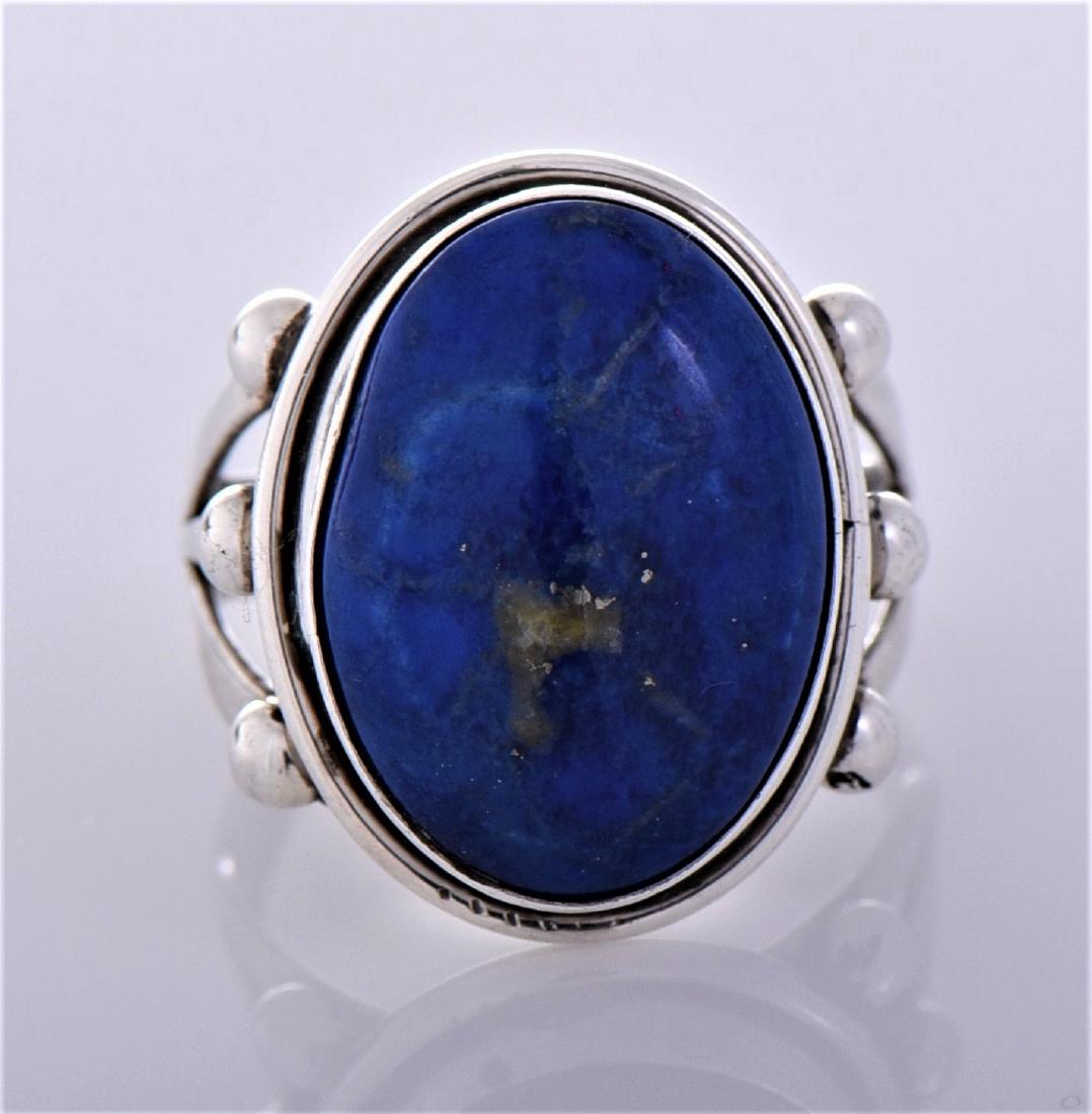 AL, Navajo Lapis Lazuli Sterling Silver Ring. (1 of 5)