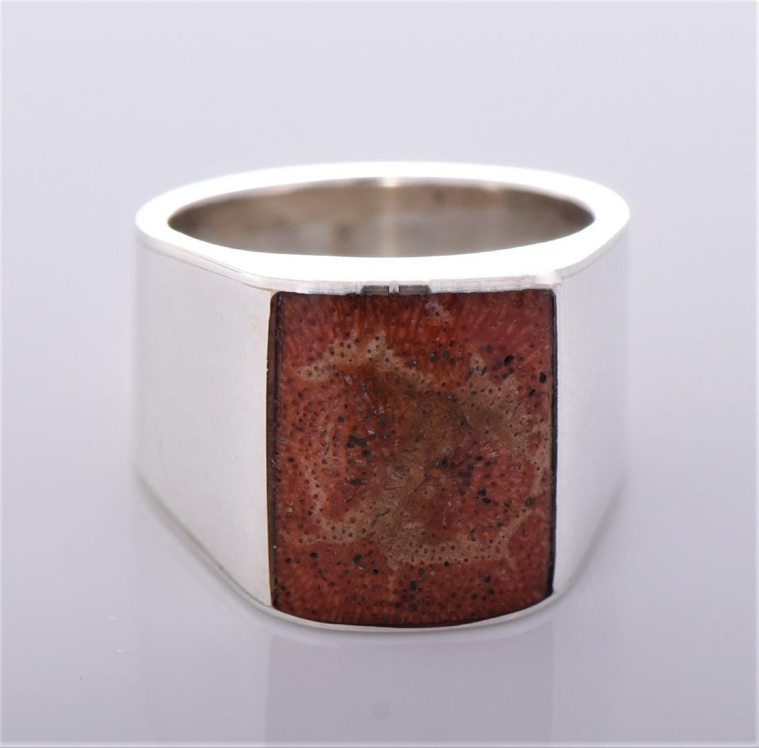 Chimney Butte, Red Coral Sterling Silver Ring (1 of 5)
