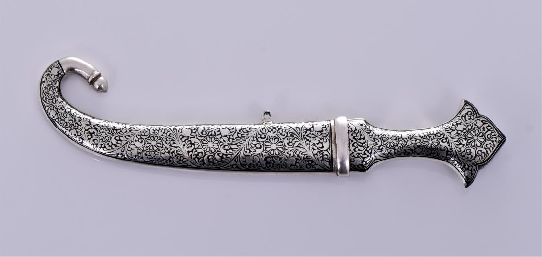 Antique Damascus Steel Blade Dagger With Sterling (1 of 8)