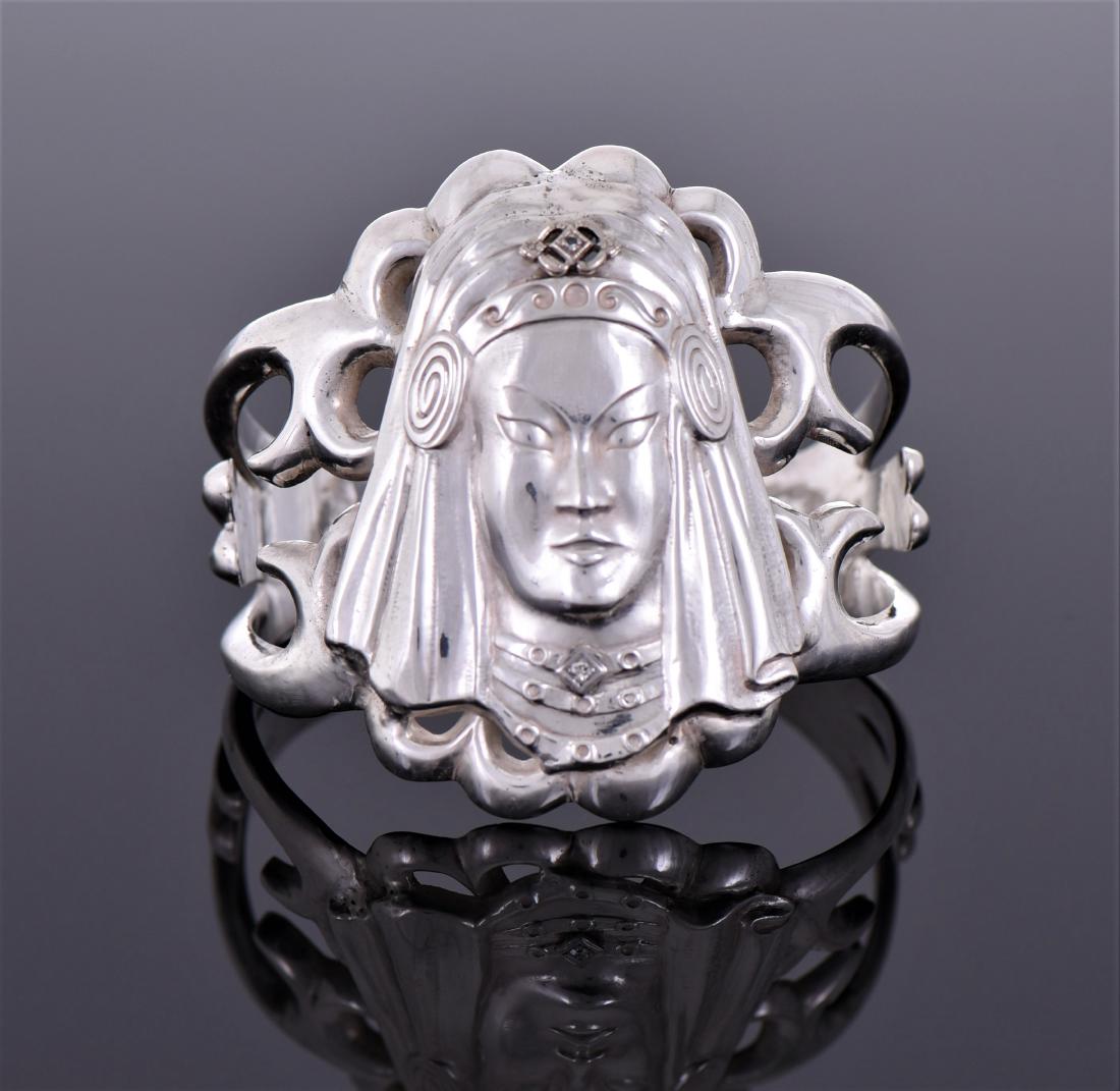 Art Deco Diamond Sterling Silver Cuff Bracelet of (1 of 7)