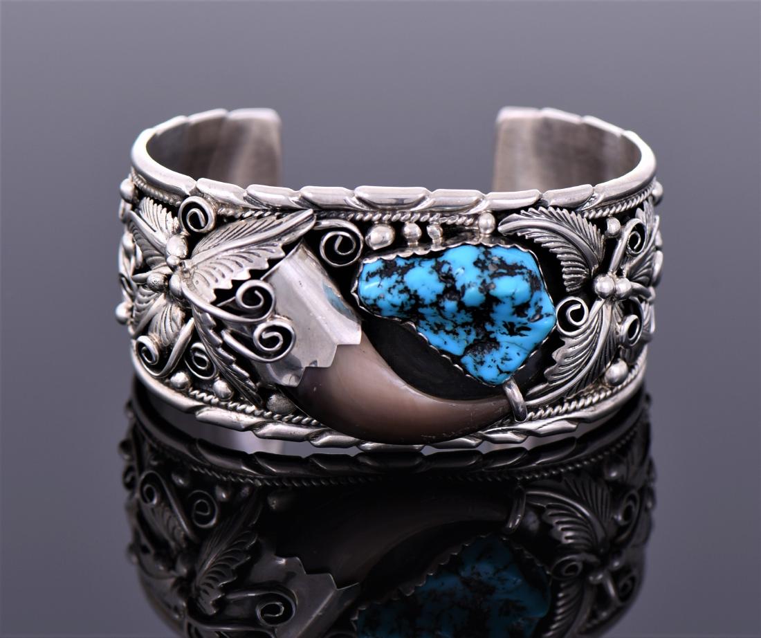 Navajo Bear Claw And South West Blue Turquoise (1 of 7)