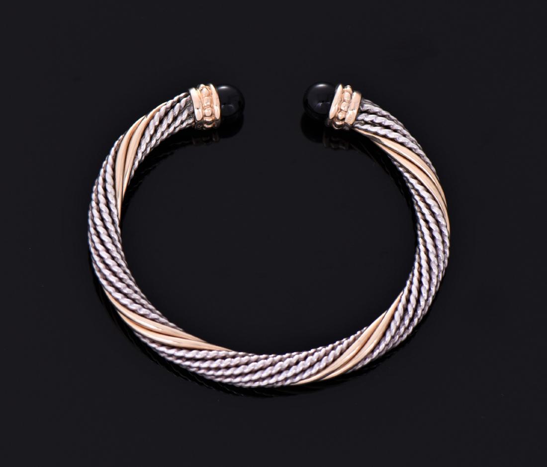 14K Gold Rod And Sterling Silver Rope Bangle With (1 of 5)