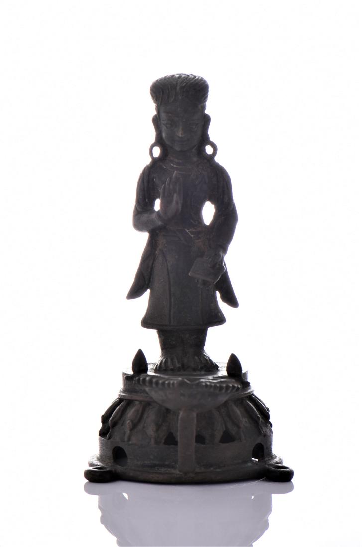 A Rare Antique Bronze Indian Aarti Lamp. Aarti, Or (1 of 6)