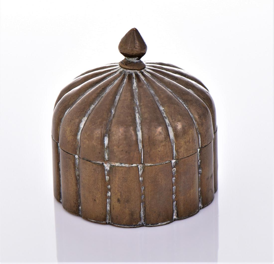 Antique Brass Lidded Dome Trinket Box. (1 of 7)