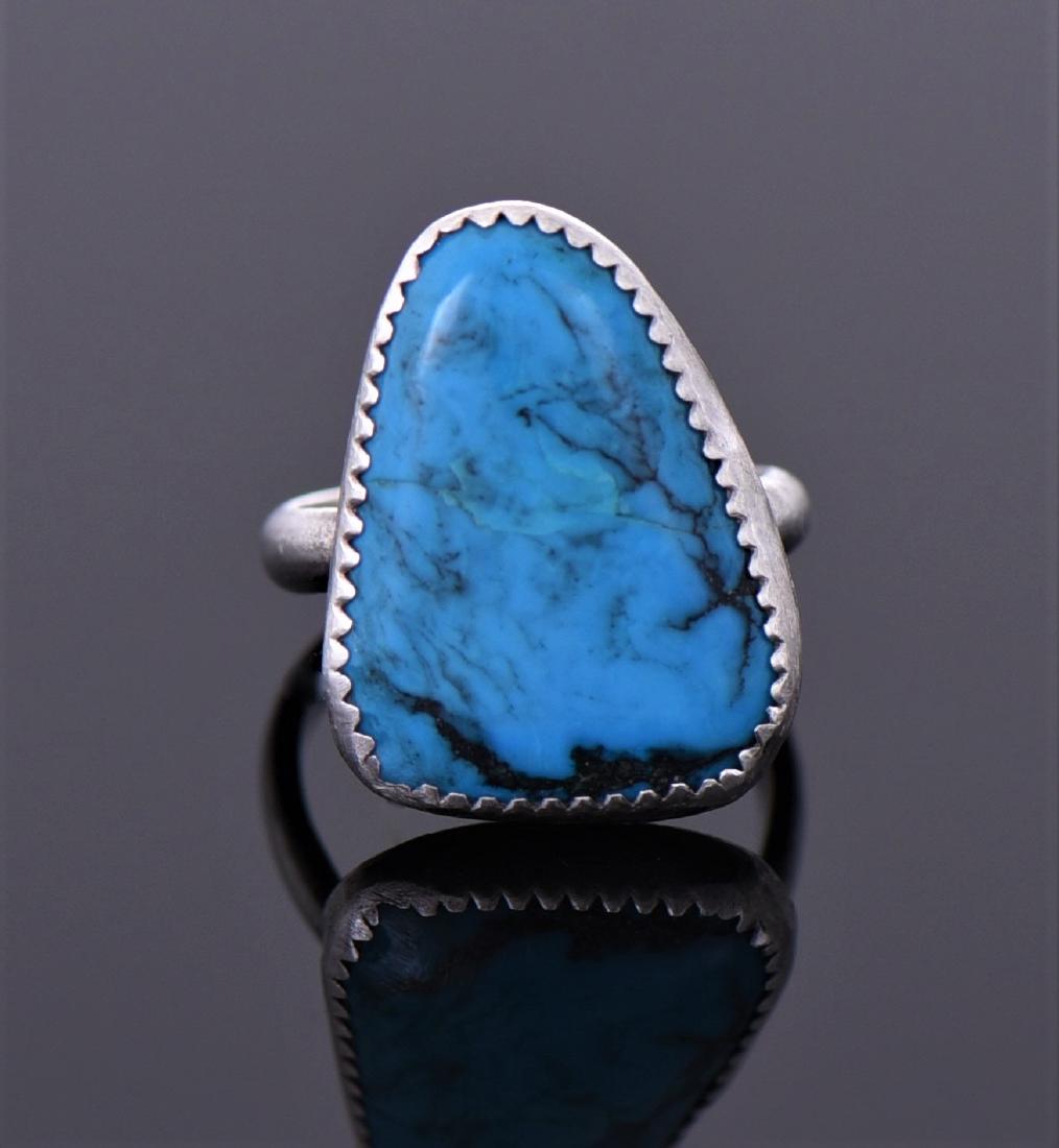 Native American Sterling Silver Blue Turquoise (1 of 4)