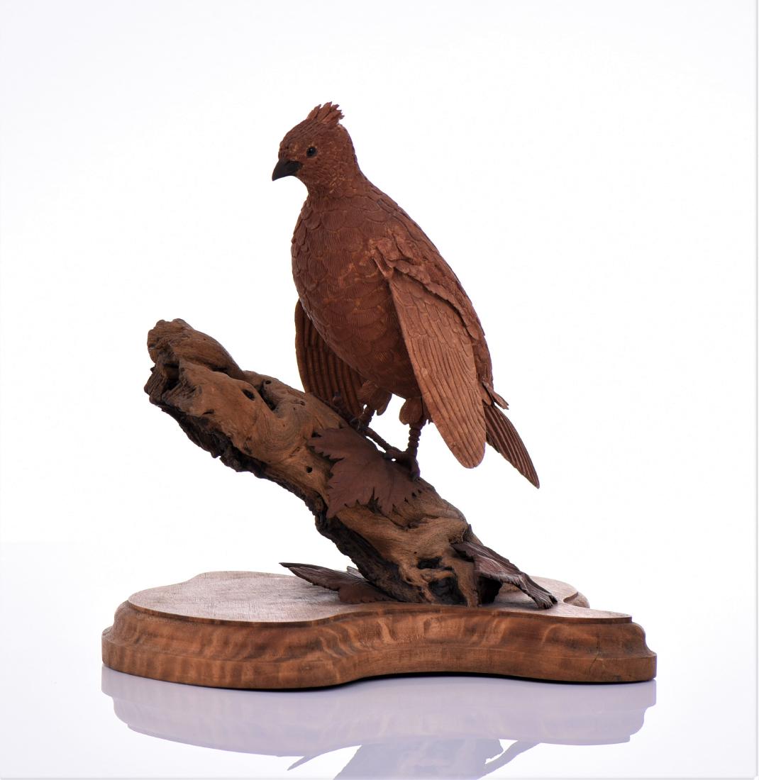 Vintage Wood Carved Bird Perched On Driftwood And (1 of 7)