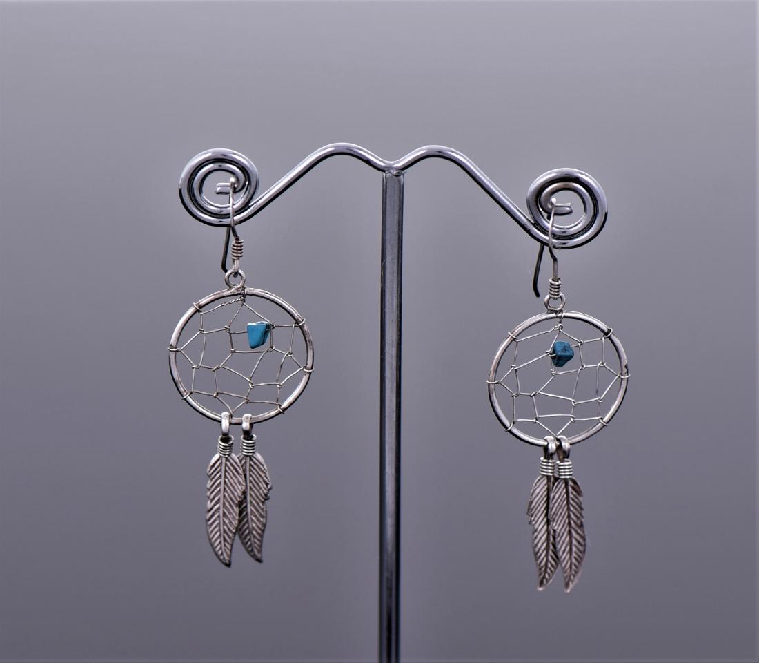 Navajo Dream Catcher Feather Blue Turquoise (1 of 3)