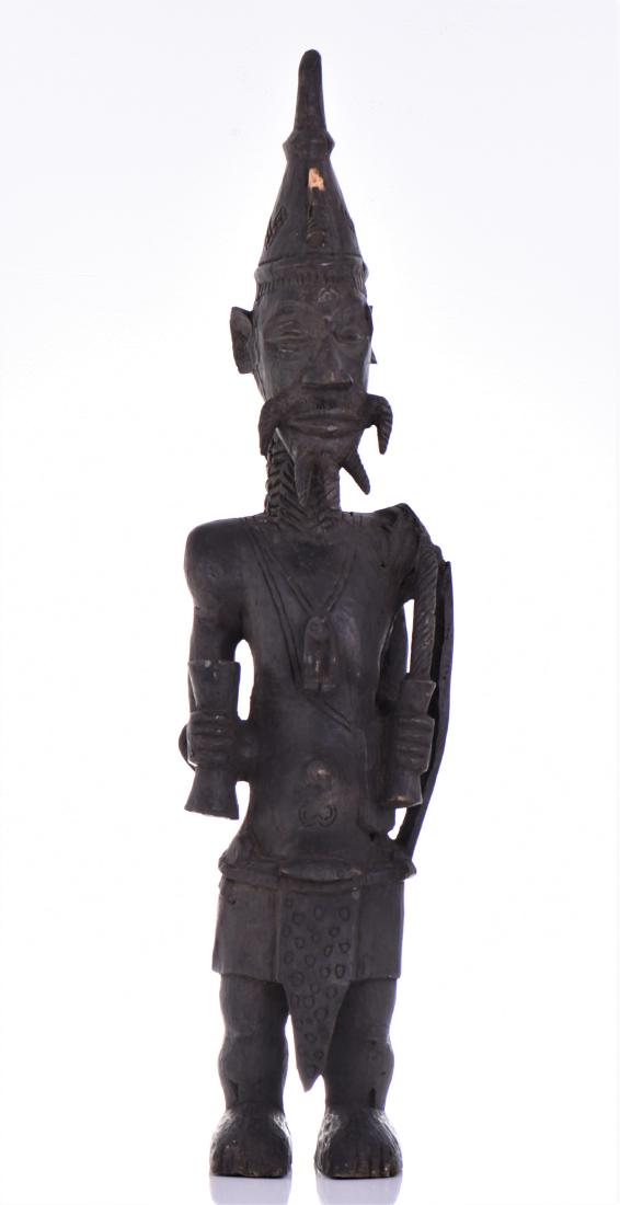 African Lulua Wood Power Figure Warrior King, (1 of 9)