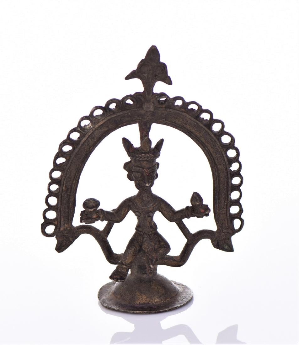 Antique African Ashanti Brass Figure Holding A (1 of 3)