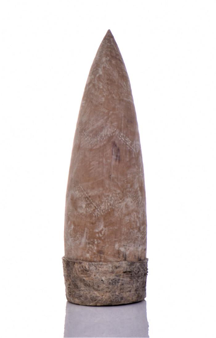 Small Wood And Animal Skin Coned Finger Drum.: Small Wood And Animal Skin Coned Finger Drum. Origin Unknown. Estimated more than 50 yrs old. African art is a term typically used for the art of Sub-Saharan Africa. A few of the most popular traditio