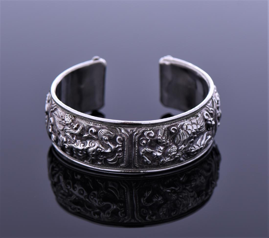 Antique Chinese Sterling Silver Cuff Bracelet (1 of 5)