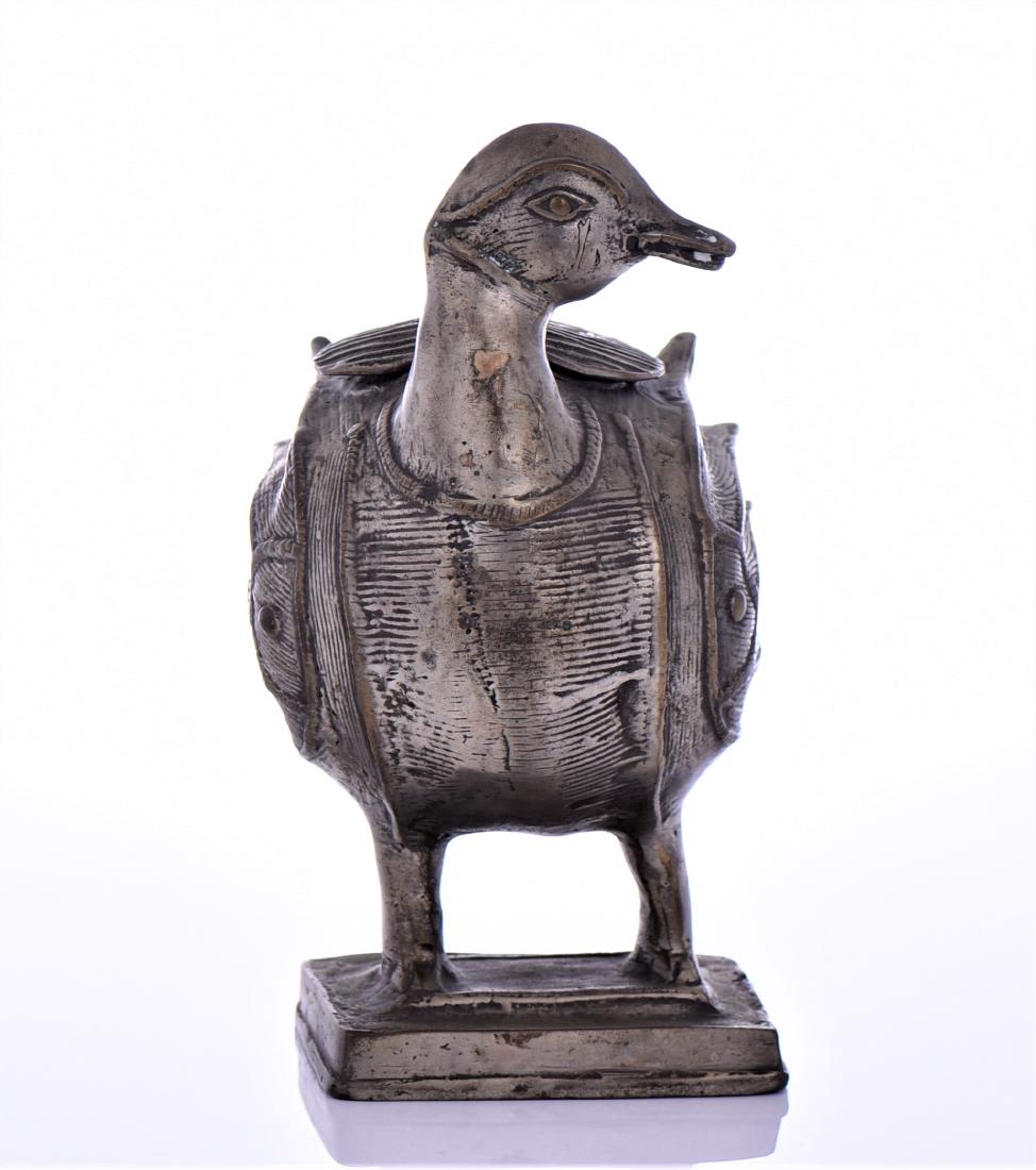 Vintage Indian Dhokra Silvered Brass Duck (1 of 9)