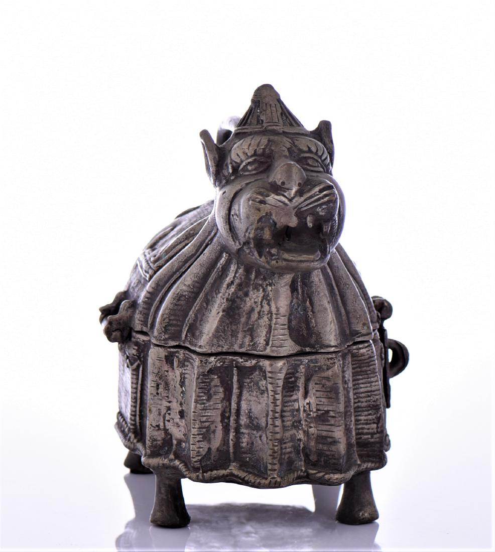 Vintage Indian Dhokra Silvered Brass Lion (1 of 7)