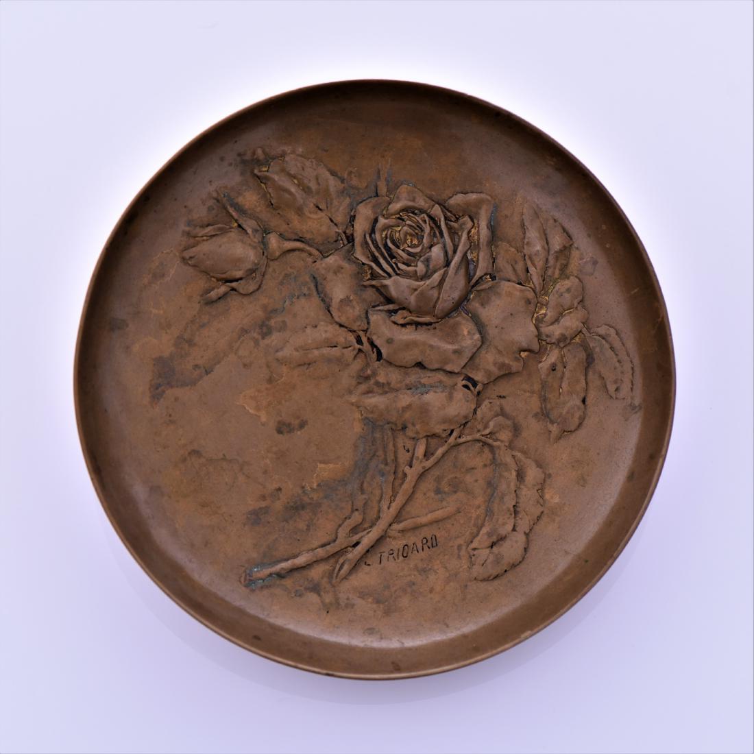 French Bronze Rose Ashtray (1 of 3)