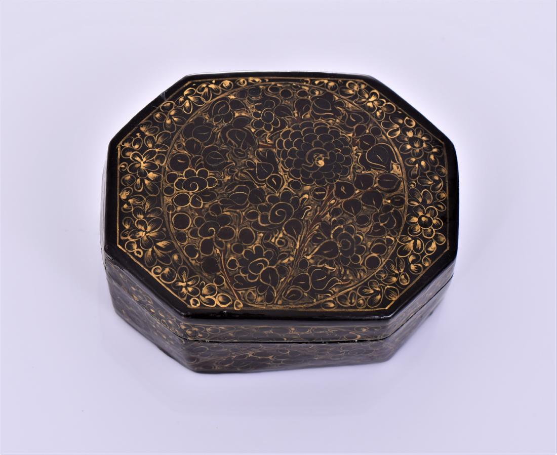 Vintage Persian Gold Lined Black Lacquered (1 of 5)