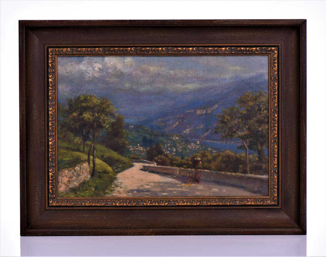 Unsigned Vintage Oil On Canvas Board