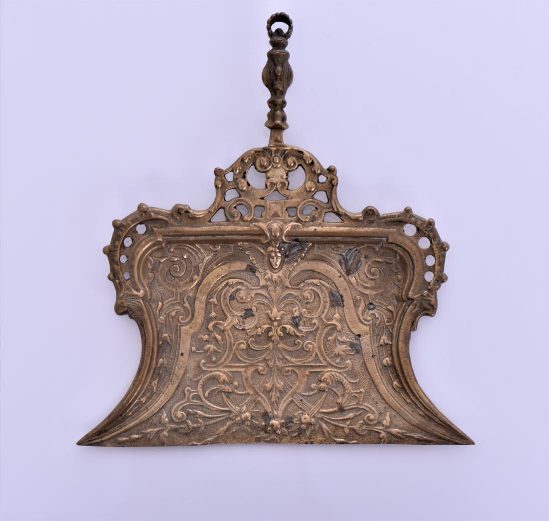 Antique Victorian Gothic Brass Crumb Tray (1 of 4)