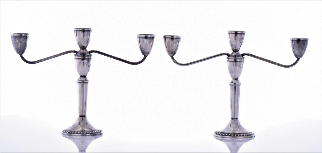 Wonderful Pair Of Three Arm Sterling Silver (1 of 4)