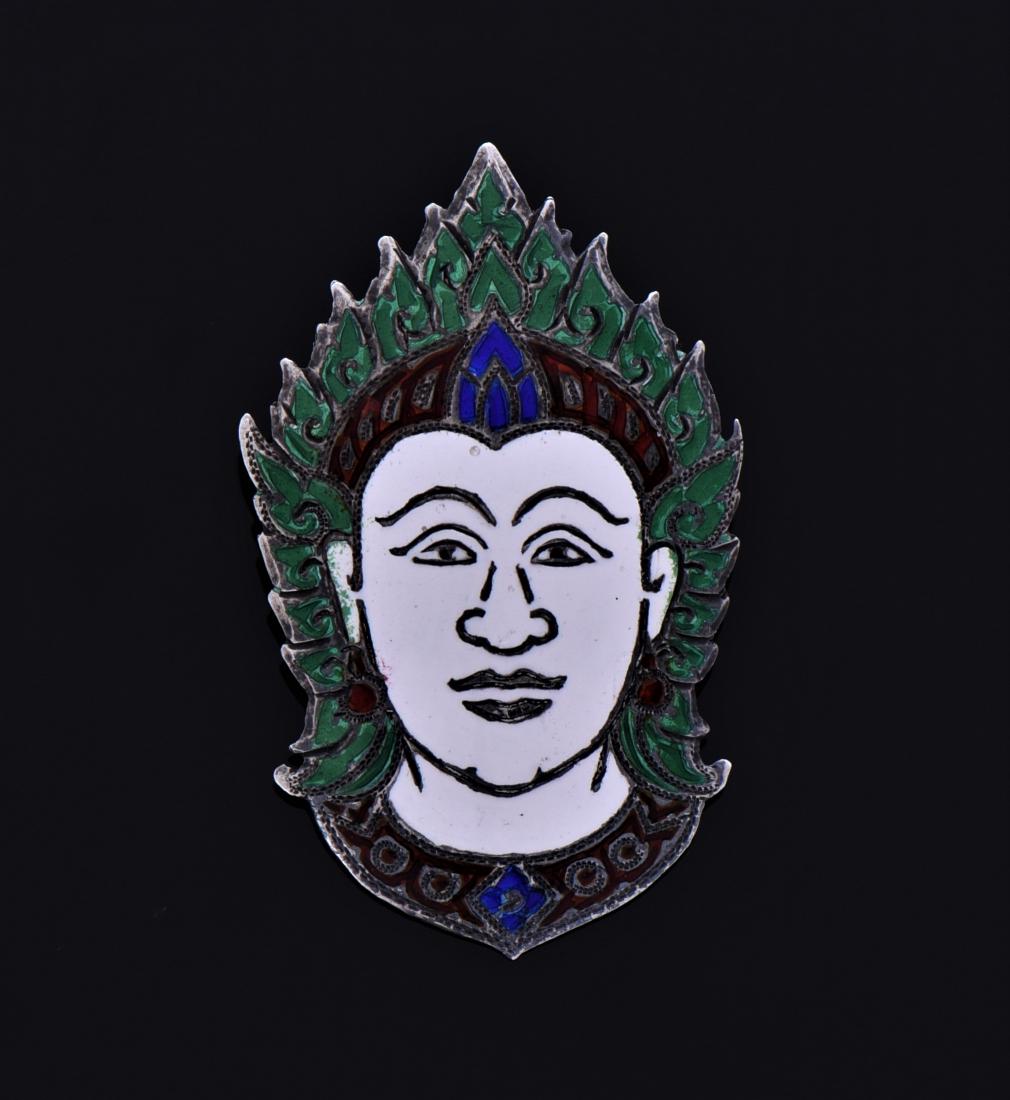 Siam Sterling Silver Enamel Brooch Pin (1 of 3)