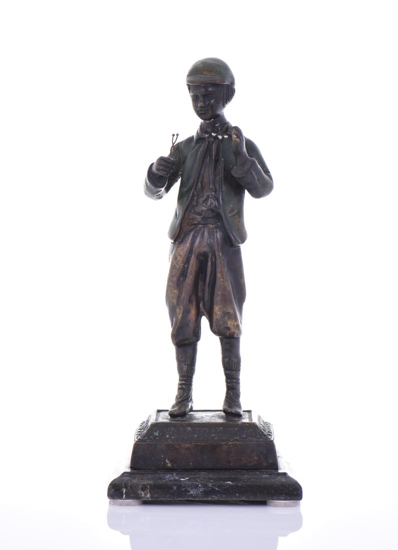 1900's Bronze European Boy Statue Signed (1 of 5)