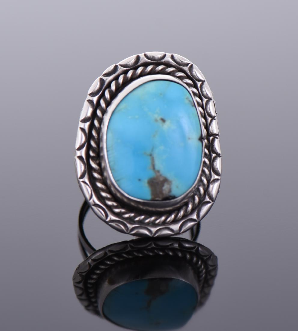 South West Blue Turquoise Sterling Silver Ring (1 of 5)