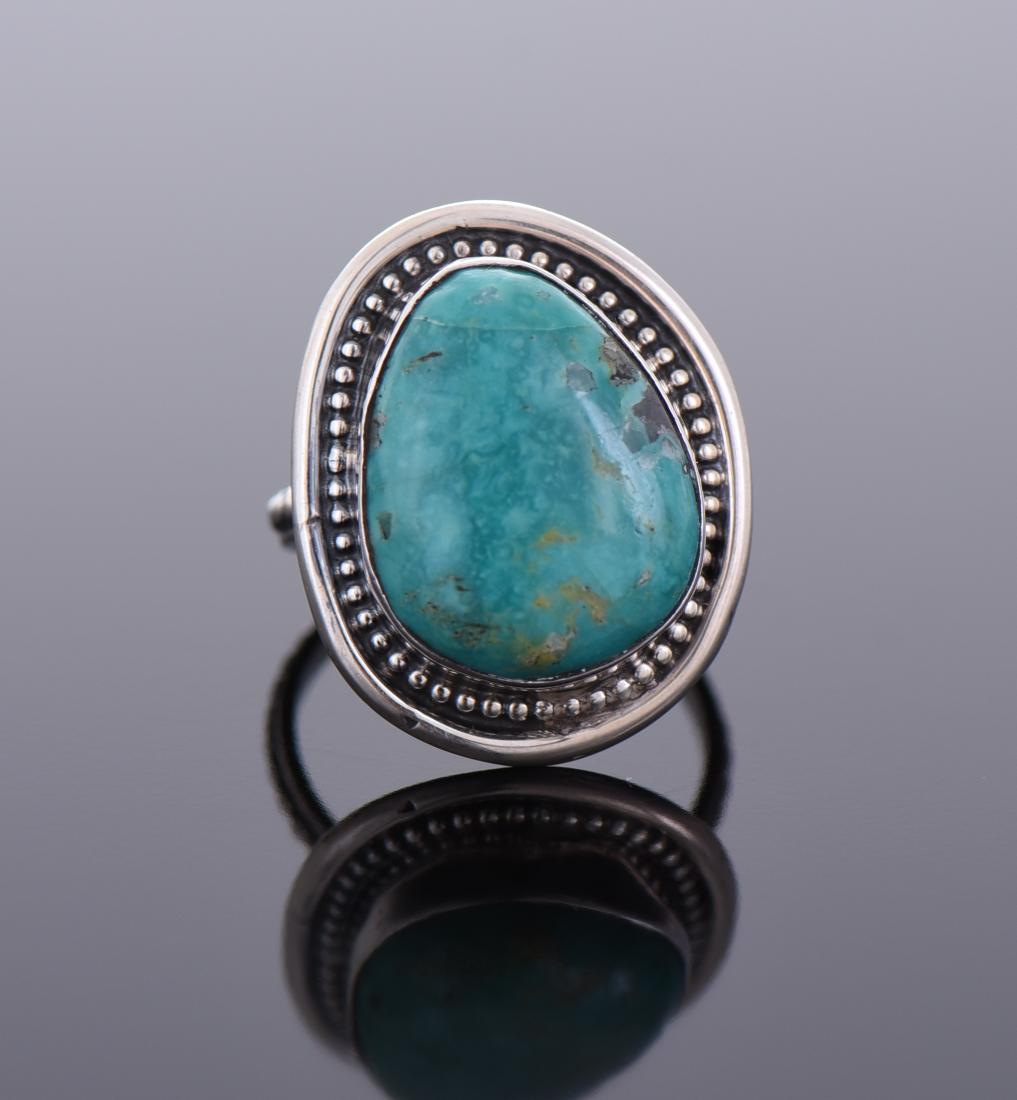 South West Blue Turquoise Sterling Silver Ring (1 of 4)