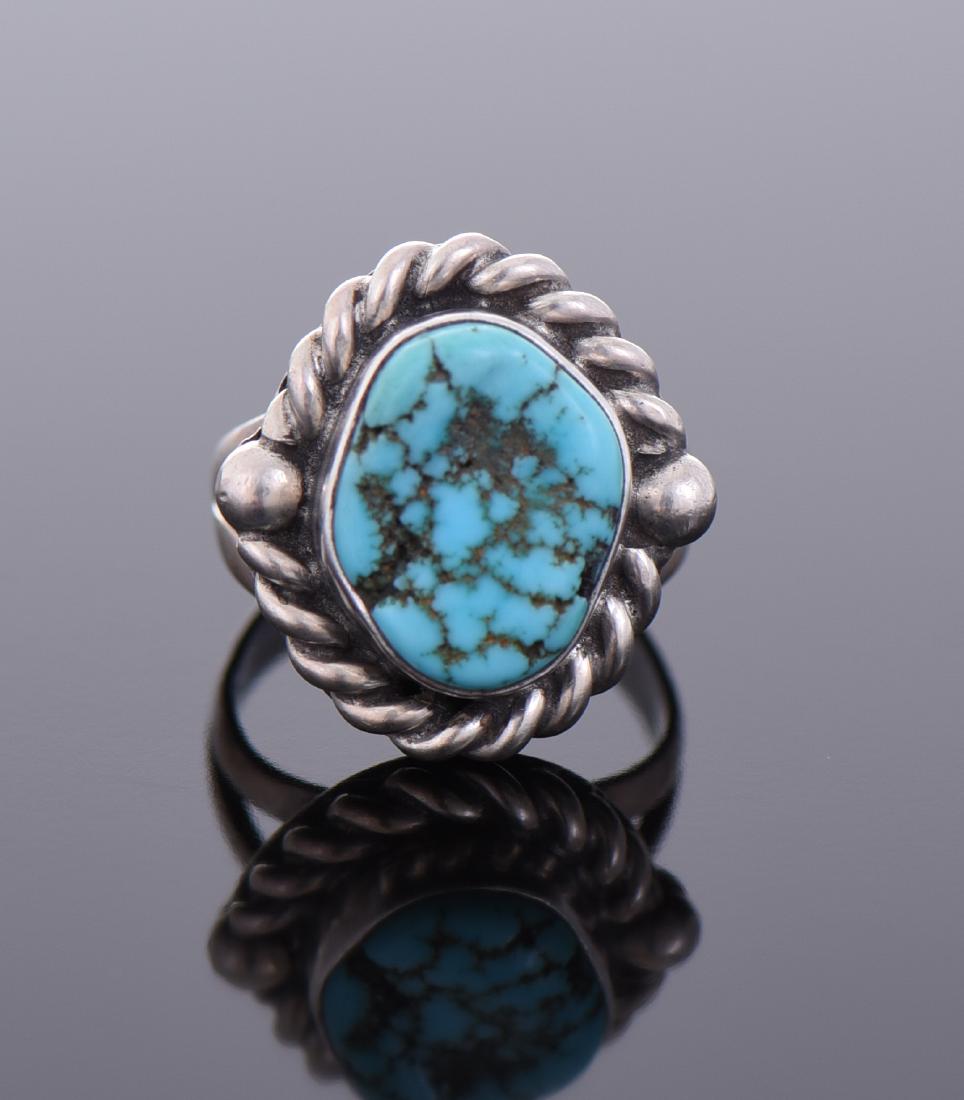 Blue Turquoise Sterling Silver Ring. (1 of 4)