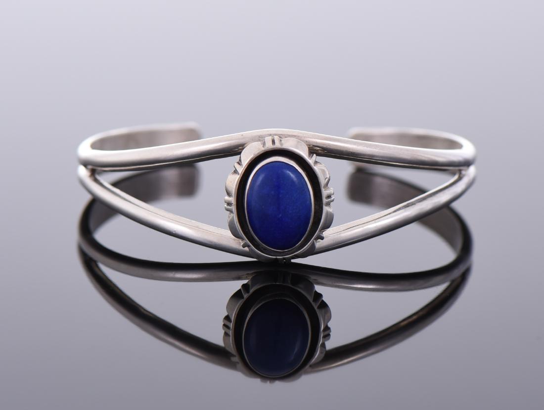 Sterling Silver Lapis Lazuli Cuff Bracelet (1 of 4)