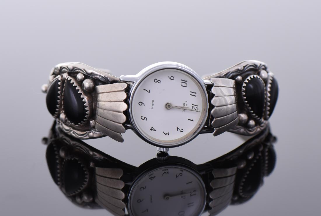 Sterling Silver Watch Cuff Bracelet (1 of 5)