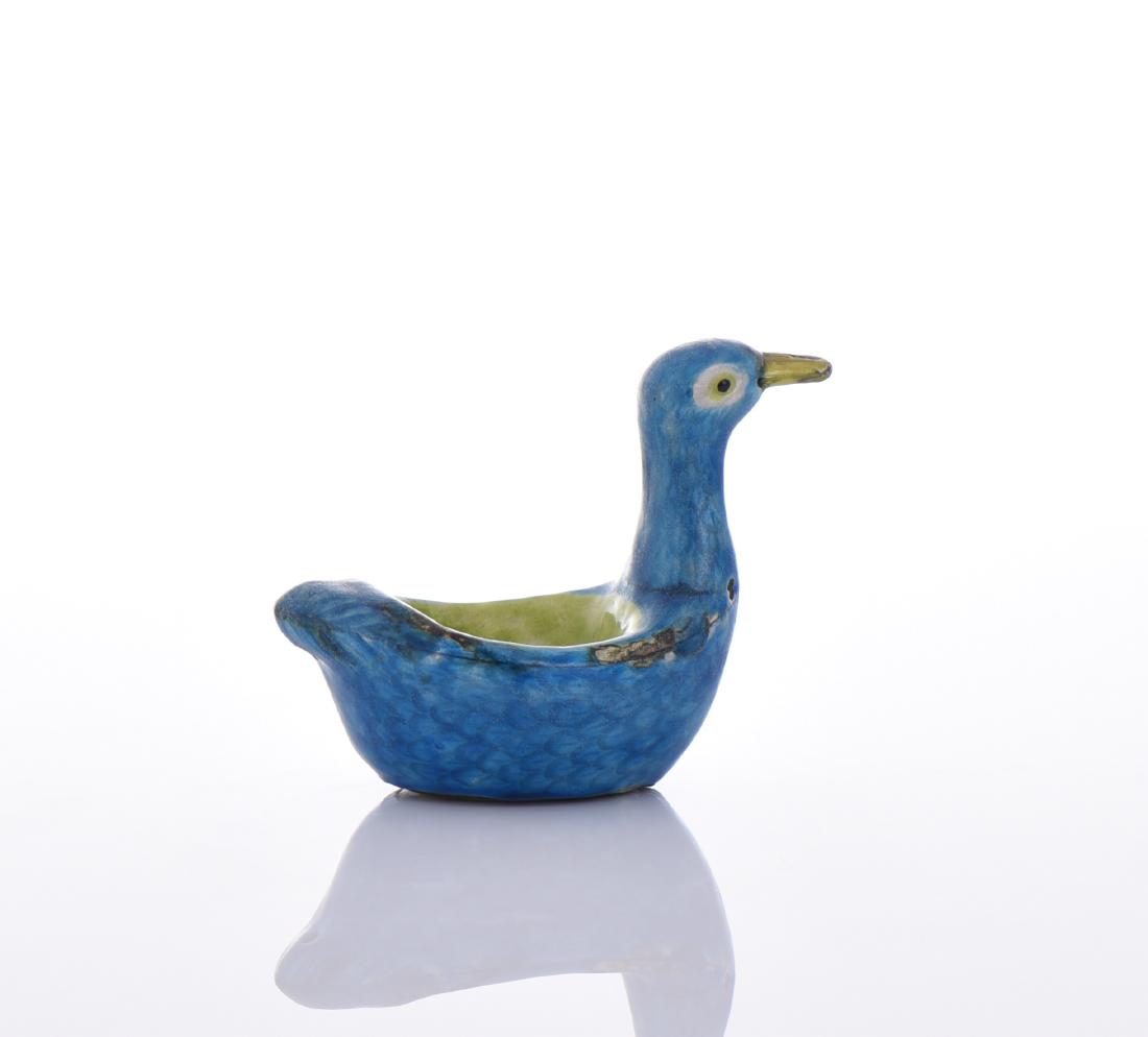 Enamel Duck Dish.: Enamel Duck Dish. Estimated more than 100 yrs old. Chinese art is visual art that, whether ancient or modern. Early "stone age art" dates back to 10,000 BC, mostly consisting of simple pottery and scu