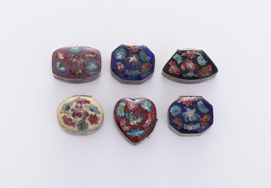 Six Cloisonne Pill Boxes (1 of 4)