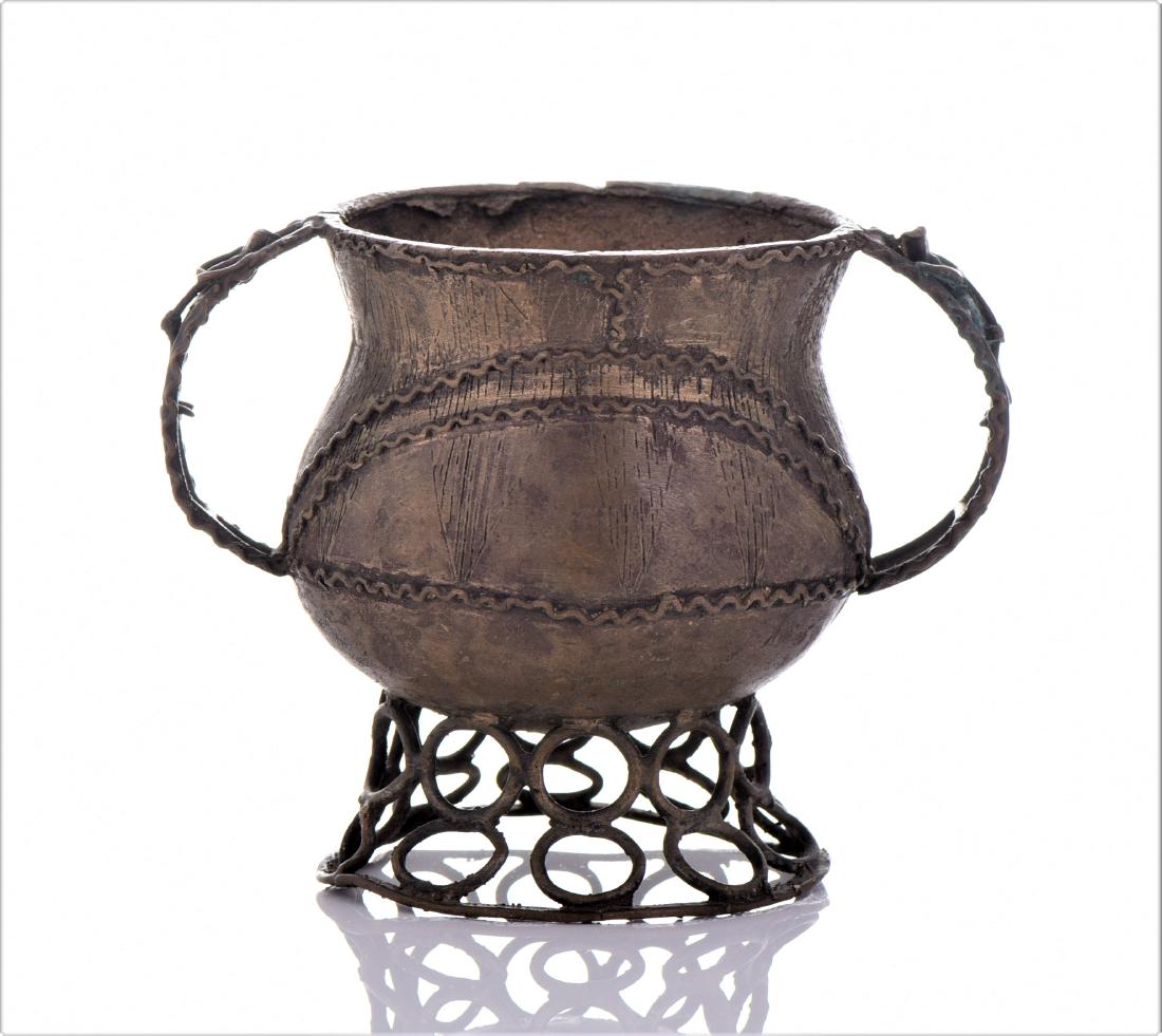 African Ashanti Cast Brass Vessel, Bowl,