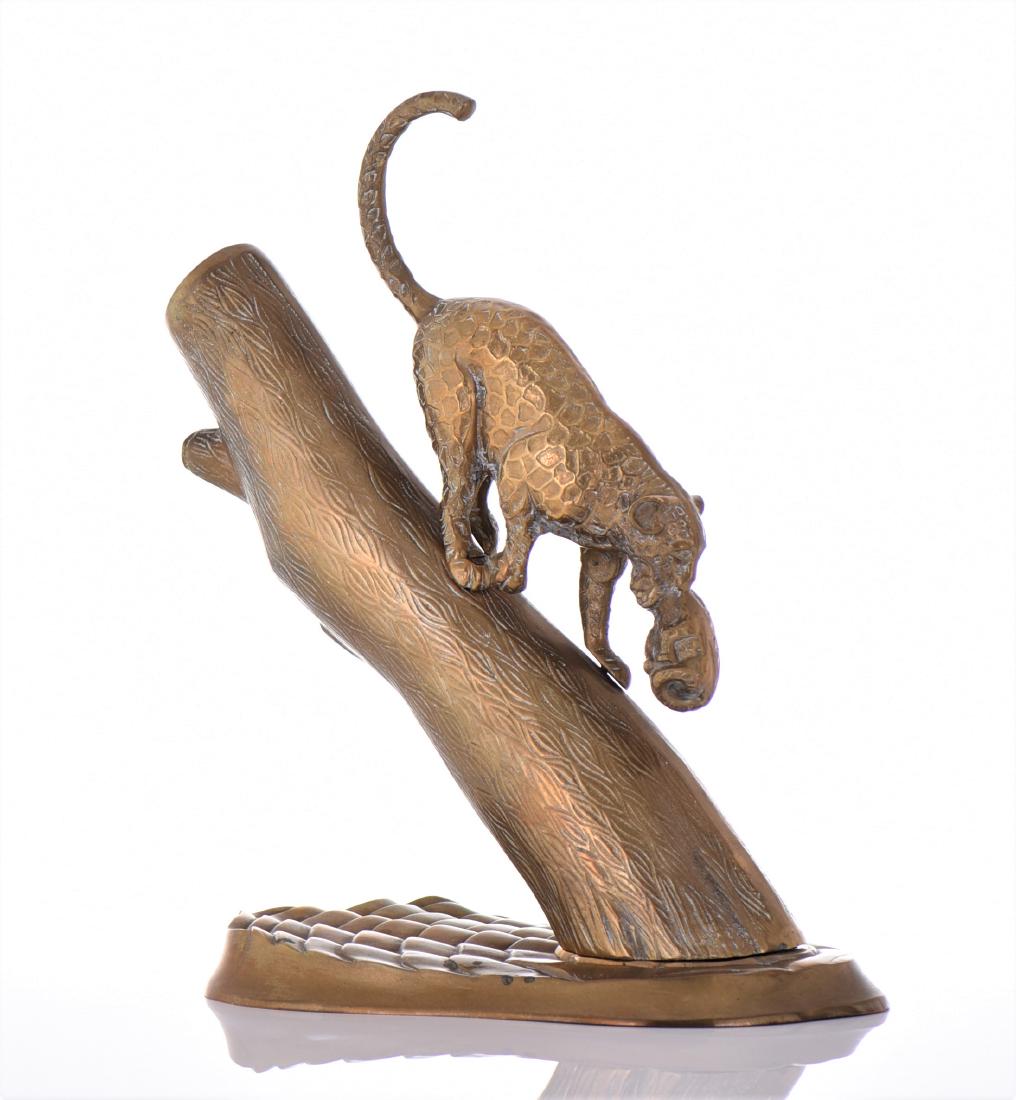 Brass Jaguar Descending A Tree After (1 of 6)