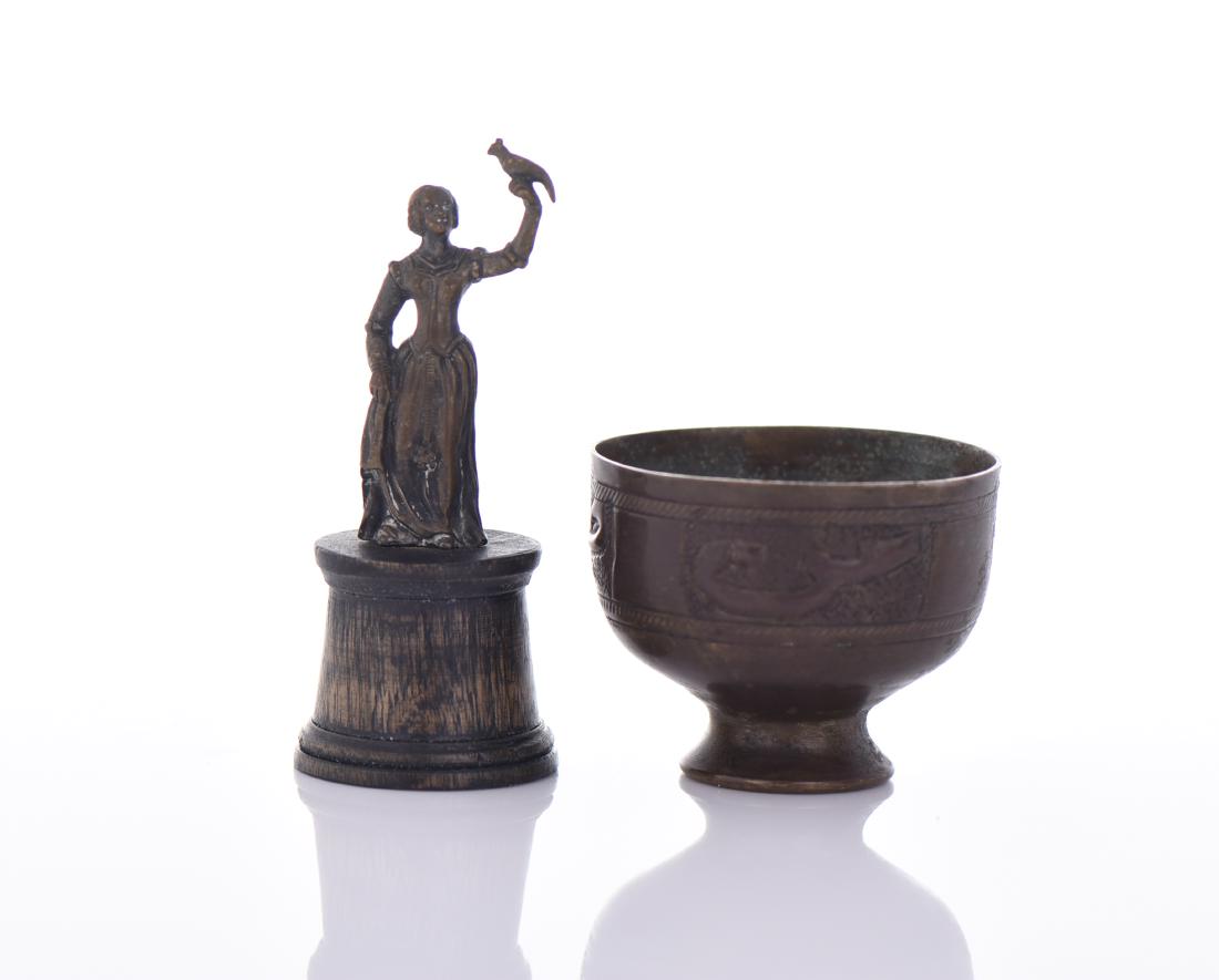 Grouping of A Miniature Bronze Falconer (1 of 3)