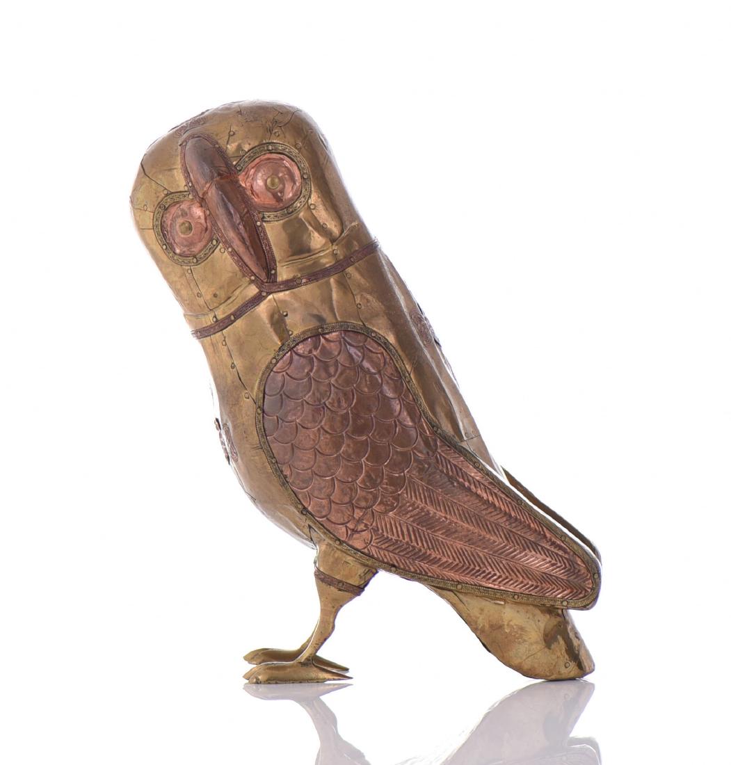 Copper Brass Owl Sculpture. (1 of 5)