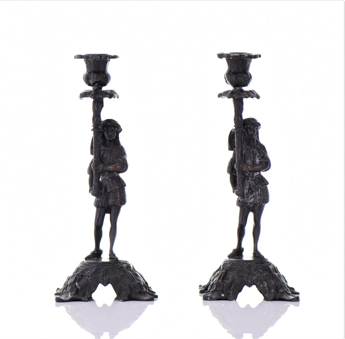 Two Bronze Black Patina Candle Stick (1 of 5)
