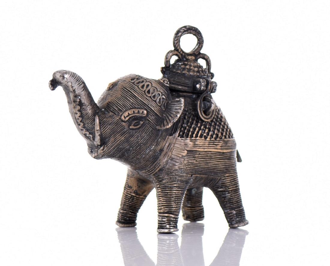 Bronze Dongria Kondh Elephant Censer: Bronze Dongria Kondh Elephant Censer Sculpture. Estimated more than 75 yrs old. Indian art consists of a variety of forms, including pottery, sculpture, paintings, and textiles. Geographically, it spa