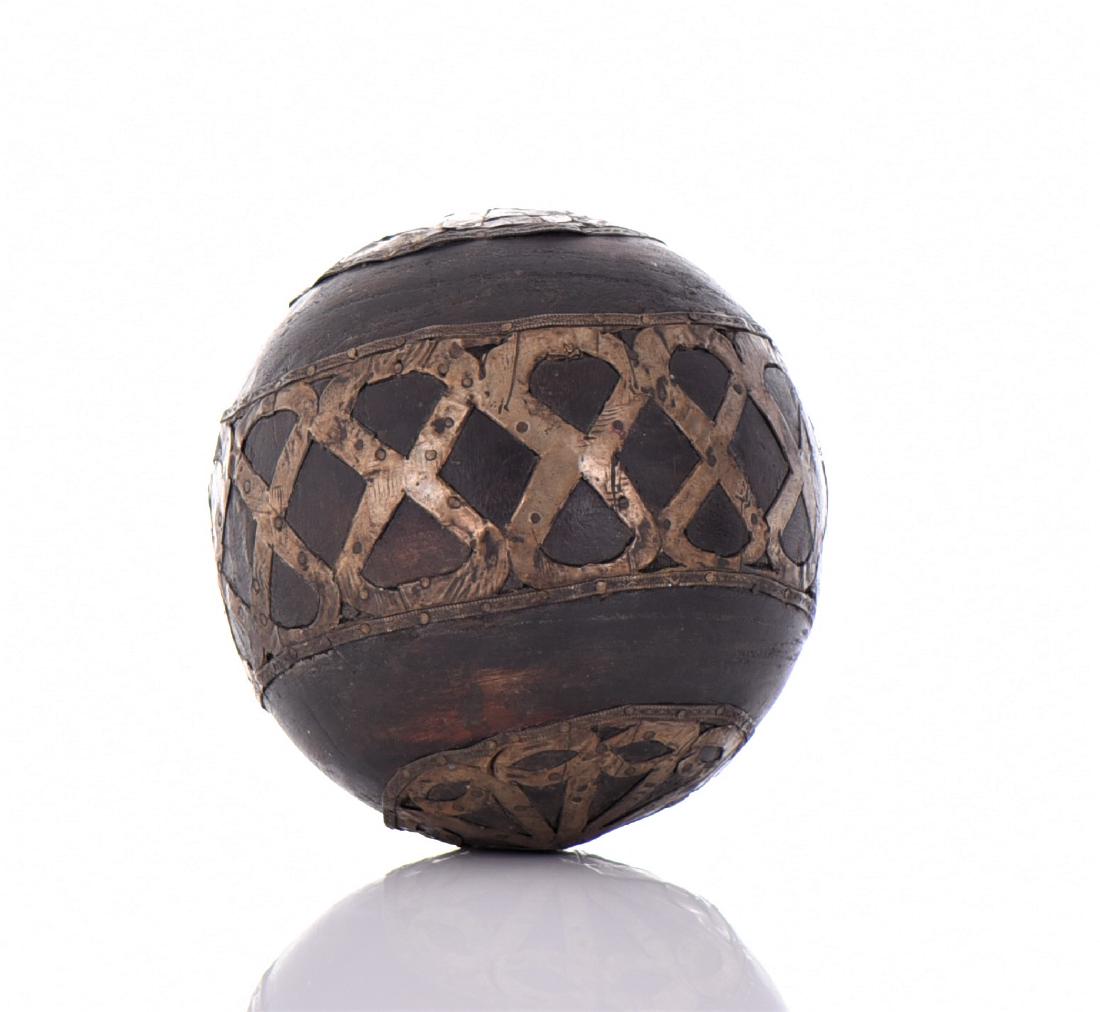 Solid Wood And Brass Accent Bocce Ball. (1 of 7)