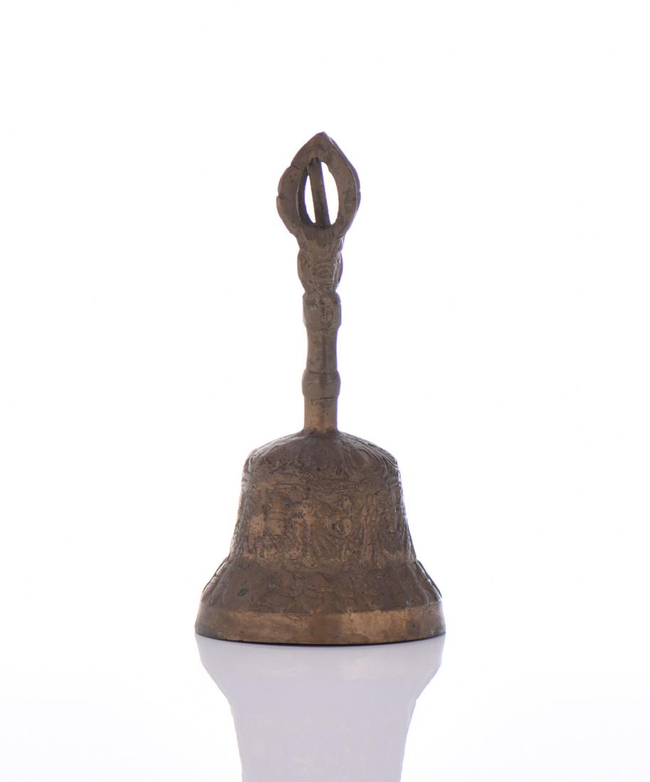 Bronze Bell.: Bronze Bell. Estimated more than 100 yrs old. The Newars are the creators of most examples of art and architecture in Nepal. Traditional Newar art is basically religious art. Newar devotional paubha p