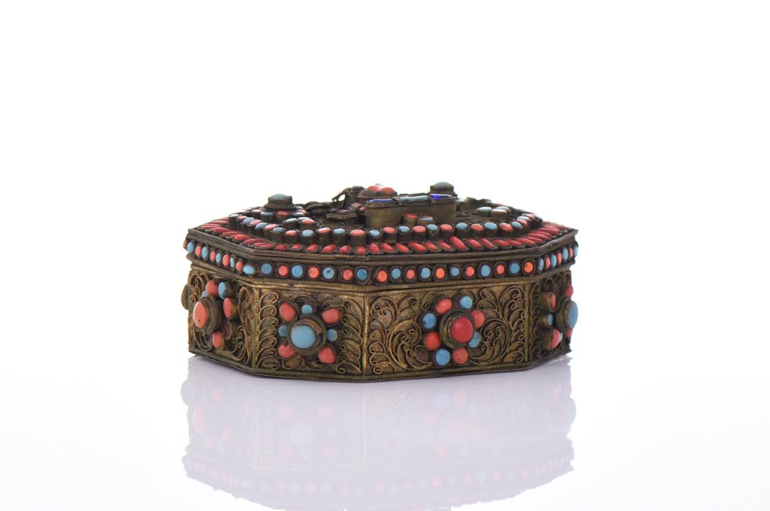 Tibetan Box Decorated And Inlaid (1 of 7)