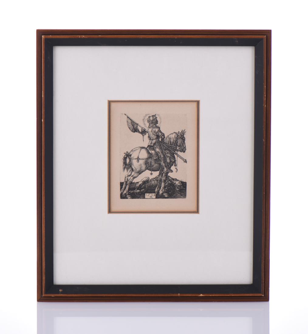 Albrecht Durer, St. George And The Drago: Albrecht Durer, St. George And The Dragon Etching. Estimated more than 100 yrs old.